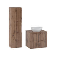 BADMÖBEL Tao 2er-Set Holz - Braun, Holzwerkstoff (60.6/50/45.8cm) - Petits-meubles