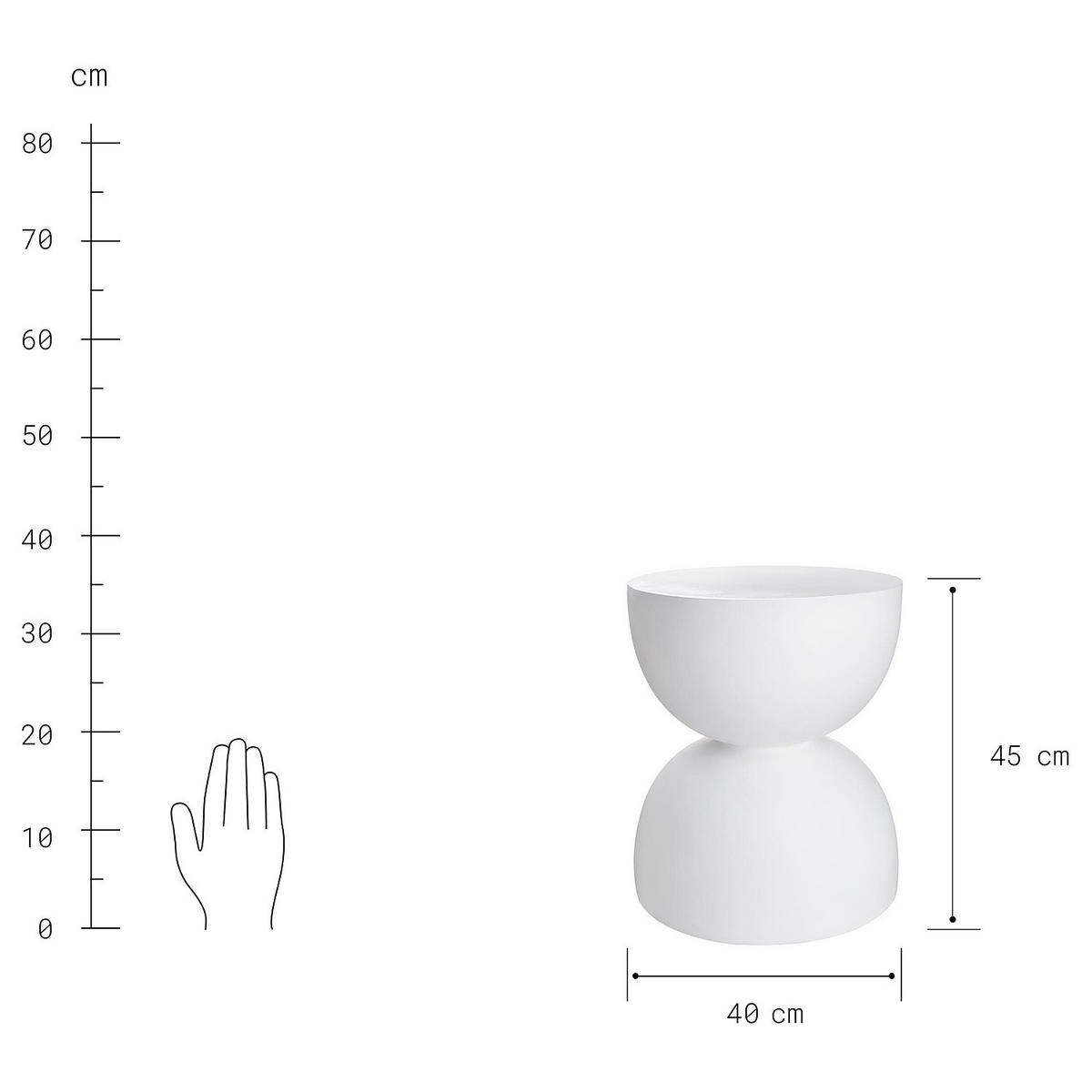 BEISTELLTISCH Artista - Weiß, Keramik (40/40/45cm) - Butlers