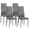 STUHL MILANO Lederimitat Metallbeine 4er Set Grau - Grau, Kunststoff/Metall (42/98/43cm) - Albatros