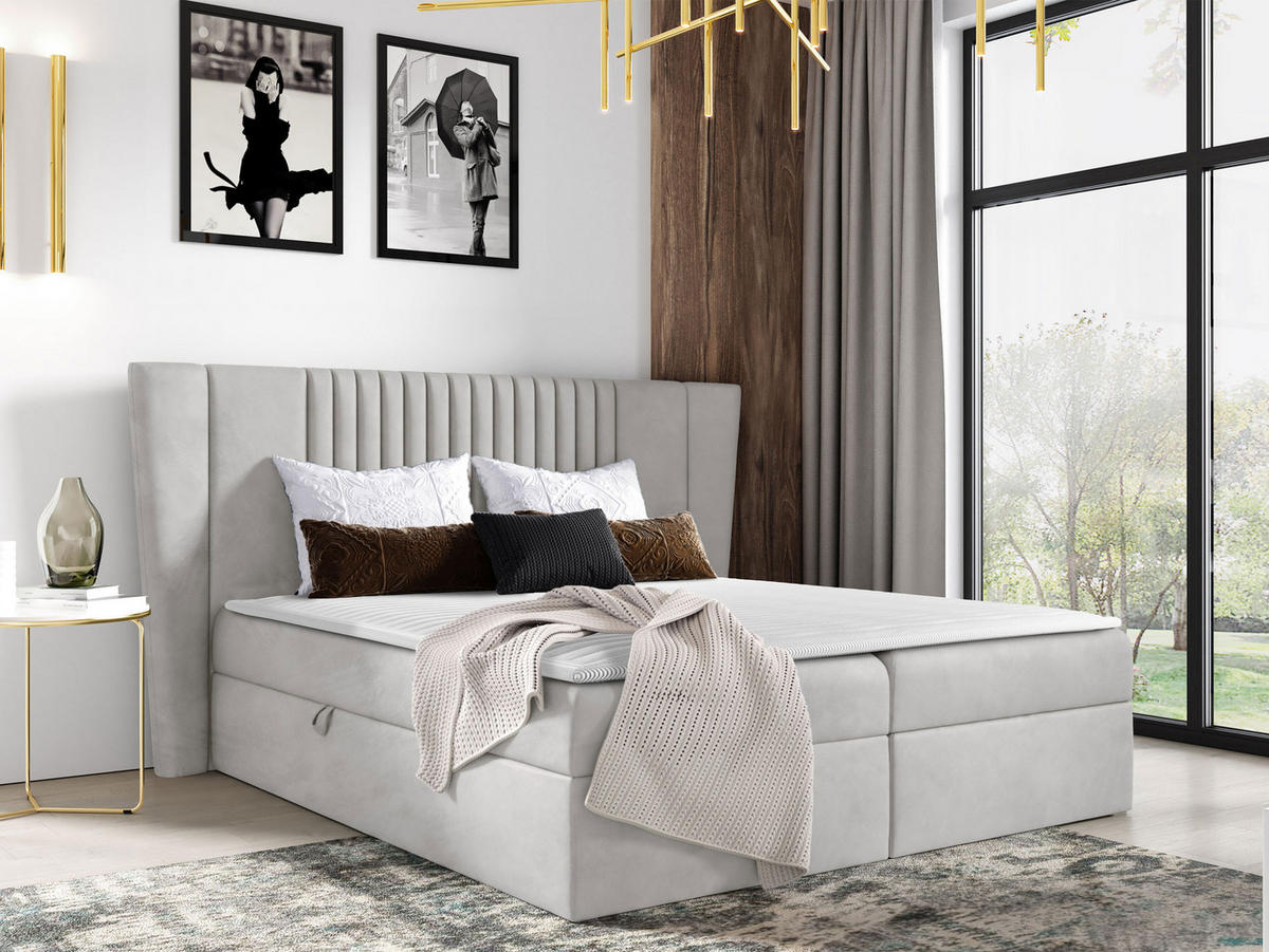 BOXBETT Spark - Hellgrau, Holz (120/200cm) - MIRJAN24