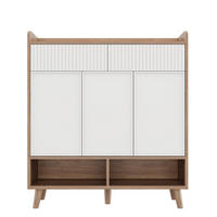 SCHUHSCHRANK Weiß-Natur 90/35/100 cm - Weiß, Holzwerkstoff (90/100/35cm) - PANGIVO