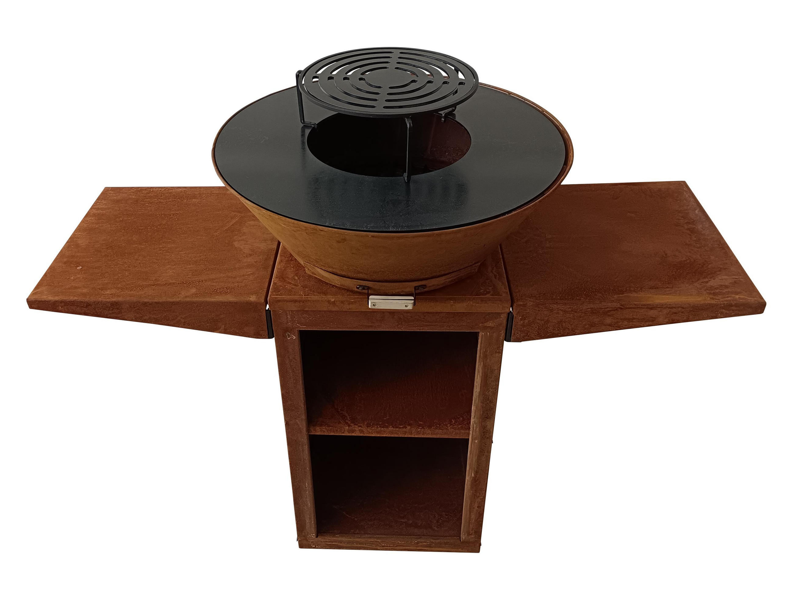 HOLZKOHLEGRILL Feuerschale Braun inkl. Schutzhülle - Braun, Metall (122/91/60cm) - Purline