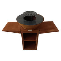 HOLZKOHLEGRILL Feuerschale Braun inkl. Schutzhülle - Braun, Metall (122/91/60cm) - Purline