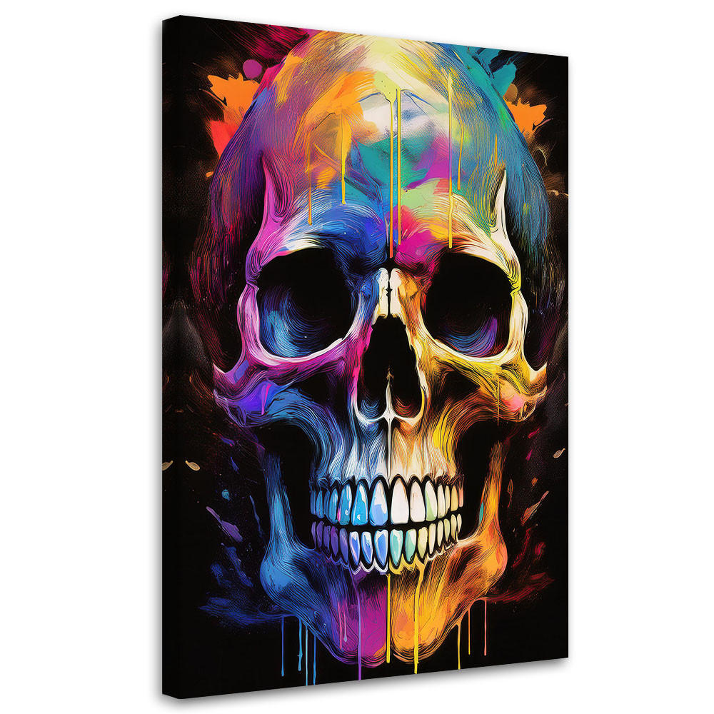 WANDBILD schädel bunte abstraktion - Multicolor, Textil (40/60cm) - Feeby
