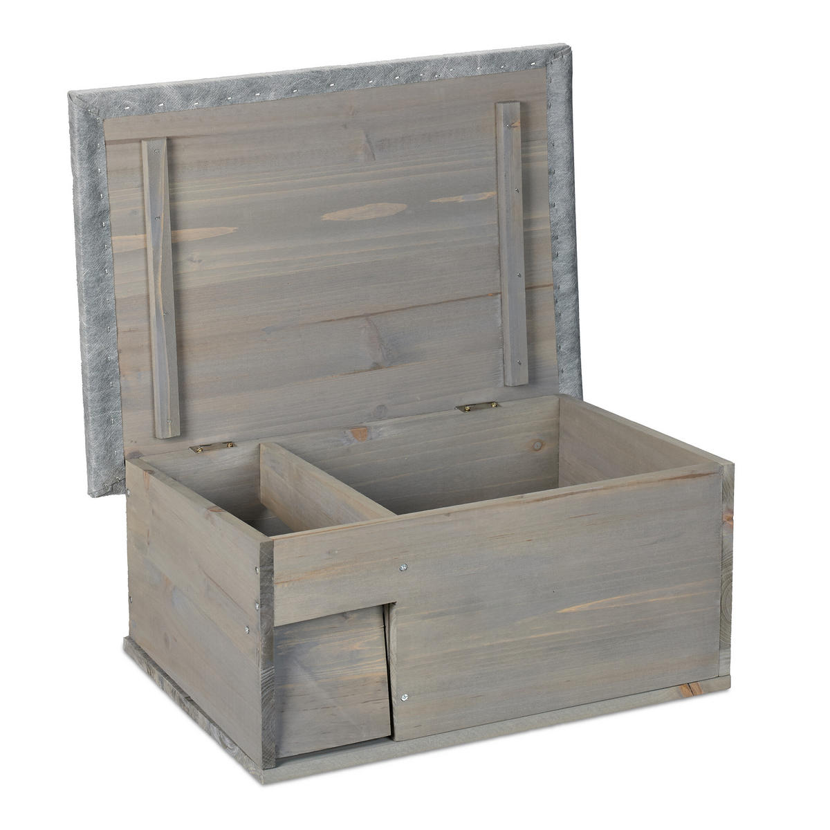 IGELHAUS - Grau, Holz/Textil (46/21/34cm) - Relaxdays