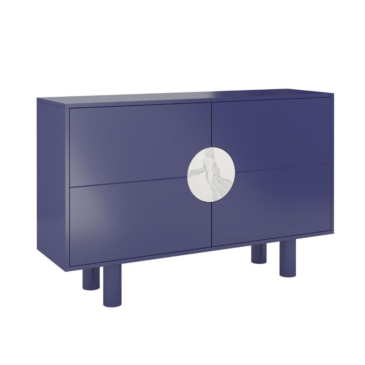 SIDEBOARD Zoe, Mit Marmor, 140 cm, Marineblau - Dunkelblau, Holz/Holzwerkstoff (140/90/40cm) - Dancan