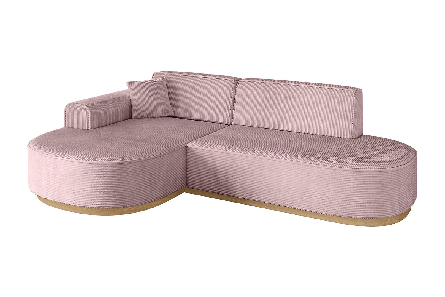 ECKSOFA Ottomane Links MARI-L1-v2 - 243x171x83 cm Rosa Cord - Rosa, Holzwerkstoff/Textil (243/171cm) - ALTDECOR