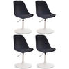 STUHL 4er Set Samt schwarz - Schwarz/Weiß, Textil/Metall (48/76/57cm) - CLP