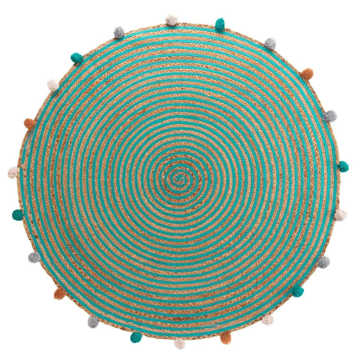 KINDERTEPPICH Ø 90 cm Baloo - Grün, Naturmaterialien (90/90cm) - Douceur d´intérieur