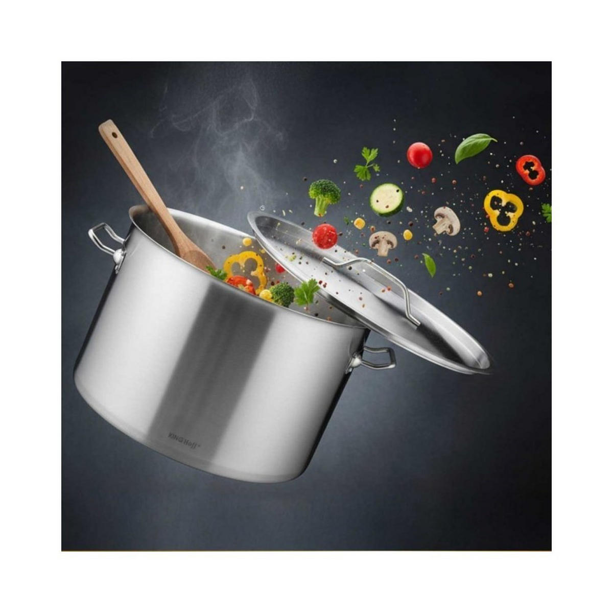TOPF Silber 32/32/22 cm KH2023 - Silberfarben, Metall (32cm) - Kinghoff 