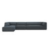 ECKSOFA links Ruby aus Cord blau 5 Sitzplätze - Blau, Textil (180/366cm) - Micadoni
