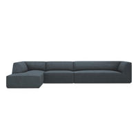ECKSOFA links Ruby aus Cord blau 5 Sitzplätze - Blau, Textil (180/366cm) - Micadoni
