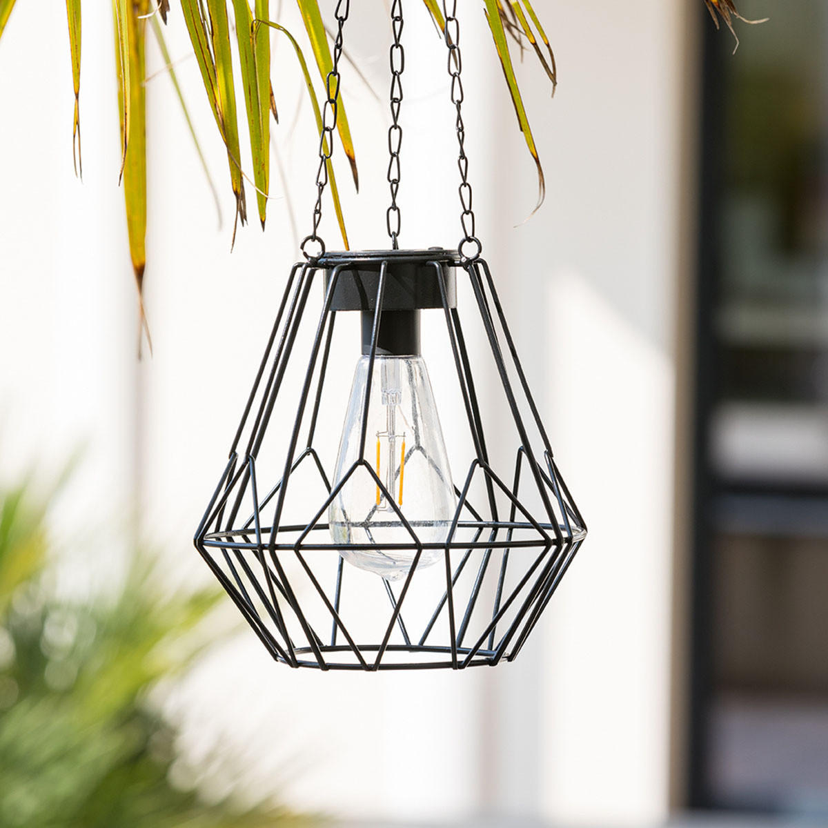 SOLAR-LATERNE Flave H. 60 cm - Schwarz, Metall (19/60/19cm) - Atmosphera Createur d´interieur