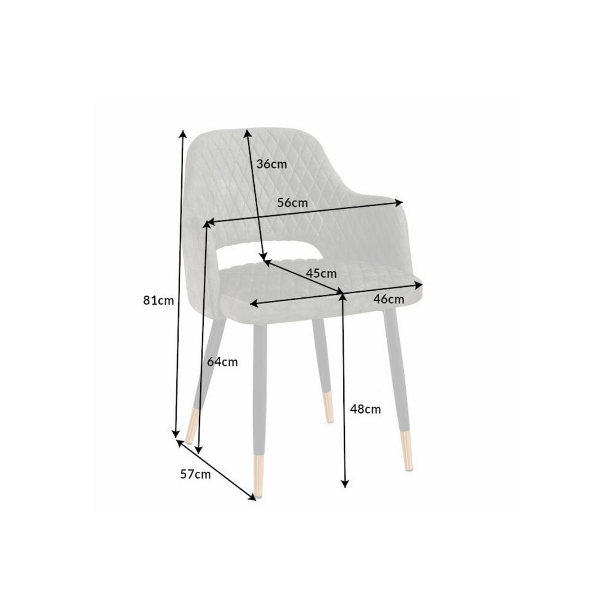 STUHL PARIS Samt Grün - Grün, Textil (56/81/57cm) - riess-ambiente