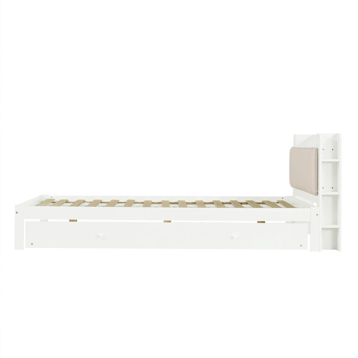 FUNKTIONSBETT 120/200 + 90/190 cm Weiß - Weiß, Holz