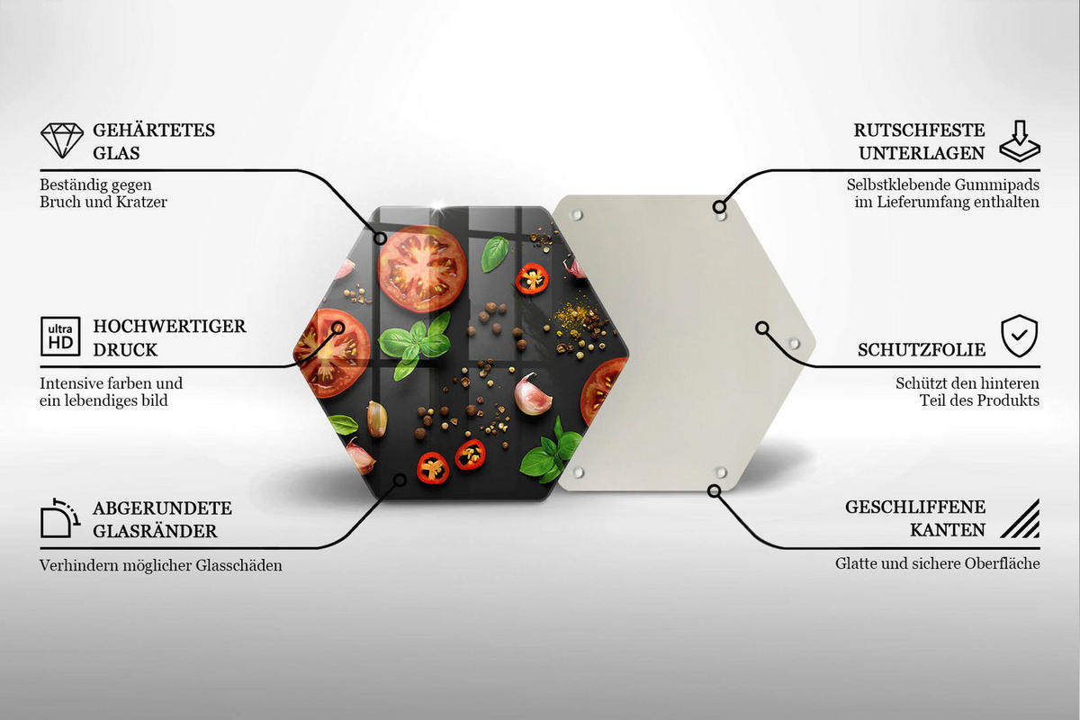 GLASPLATTE 40 cm - Graphitfarben, Glas (40/40cm) - Wallfluent