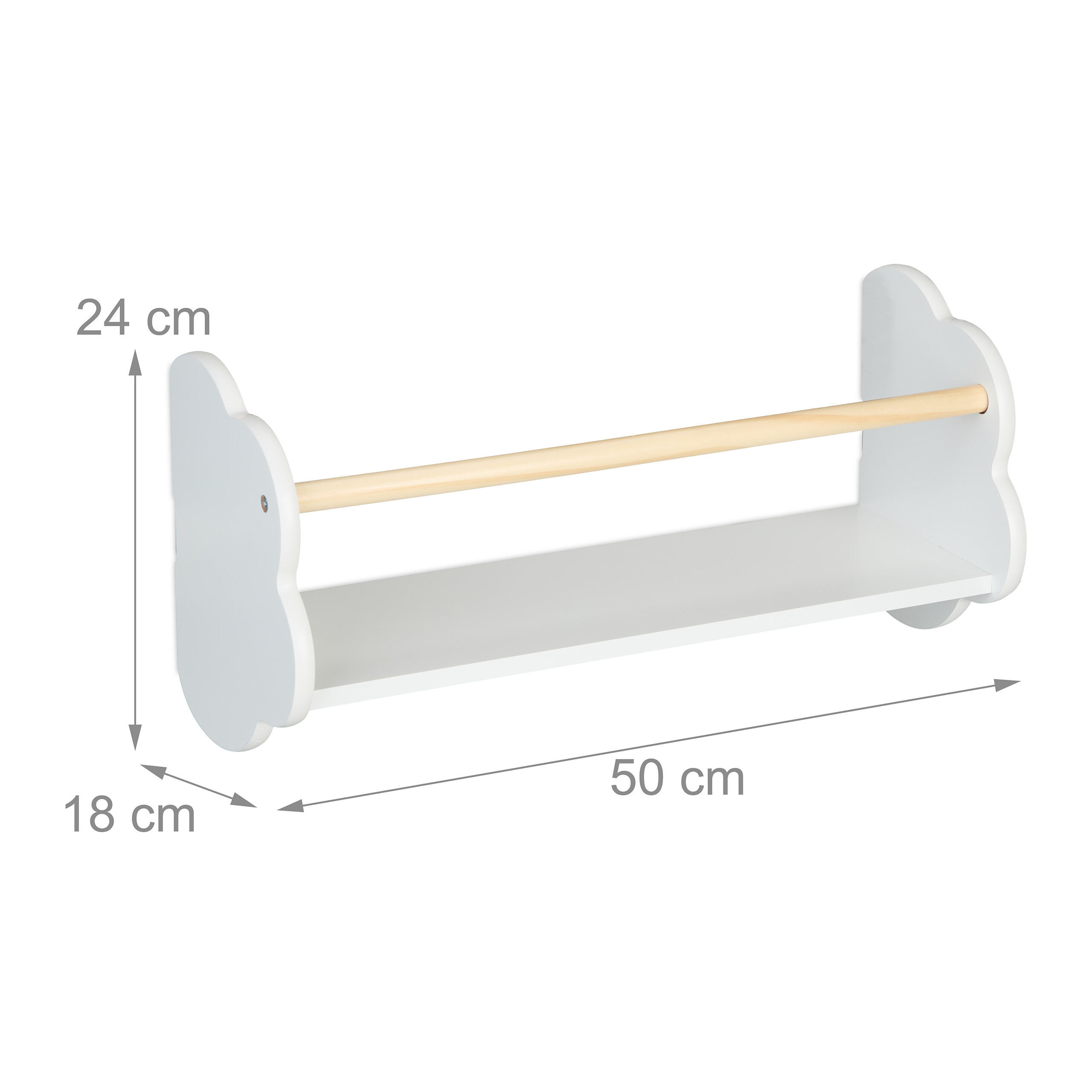Thumbnail - Relaxdays 3Xbücherregal, Weiß, Holzwerkstoff, Holz, 50x24x18 cm, Kinder- & Jugendzimmer, Kindermöbel, Kinderregale
