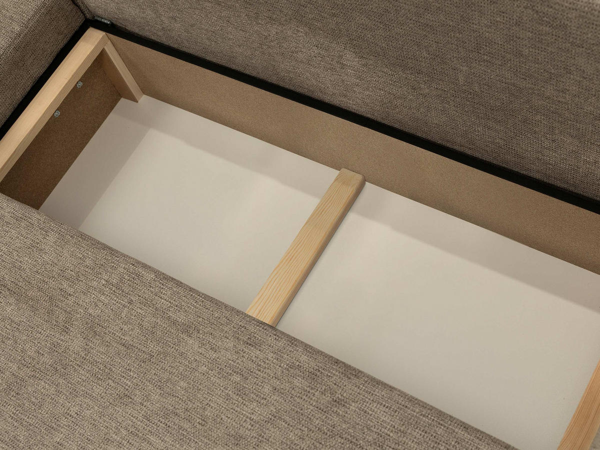 ECKSOFA Piano - Schwarz/Naturfarben, Holz/Kunststoff (274/145cm) - MIRJAN24