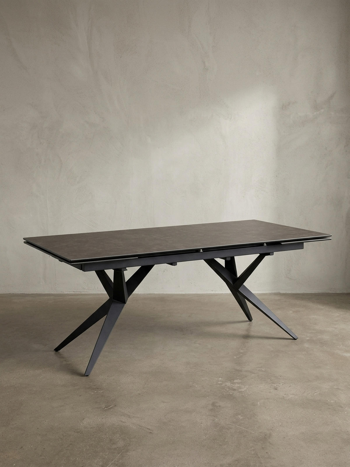 ESSTISCH Ausziehbar Keramik Glas Marmoroptik Groß, Schwarz 180x95x76 cm - Schwarz, Keramik/Metall (95/180/76cm) - KADIMA DESIGN
