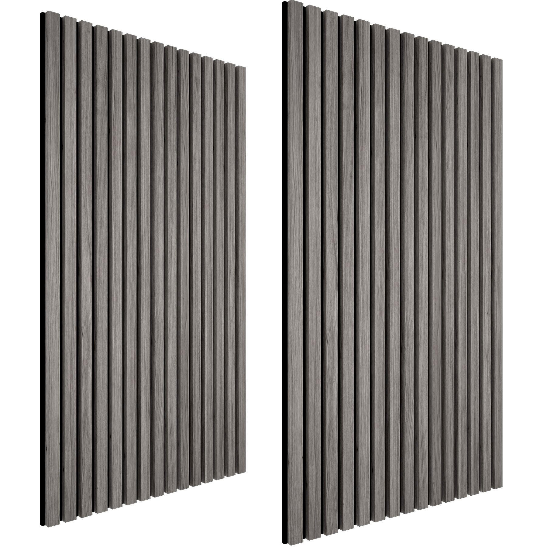 AKUSTIKPANEELE 2er Set Sonic Wall,je 60 x 120 x 2,1 cm, Größe flexibel anpassbar,Eiche hellgrau - Eichefarben/Hellgrau, Holz (60/120/120cm) - tectake