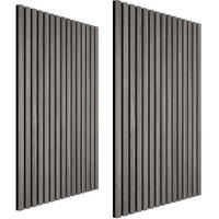 AKUSTIKPANEELE 2er Set Sonic Wall,je 60 x 120 x 2,1 cm, Größe flexibel anpassbar,Eiche hellgrau - Eichefarben/Hellgrau, Holz (60/120/120cm) - tectake