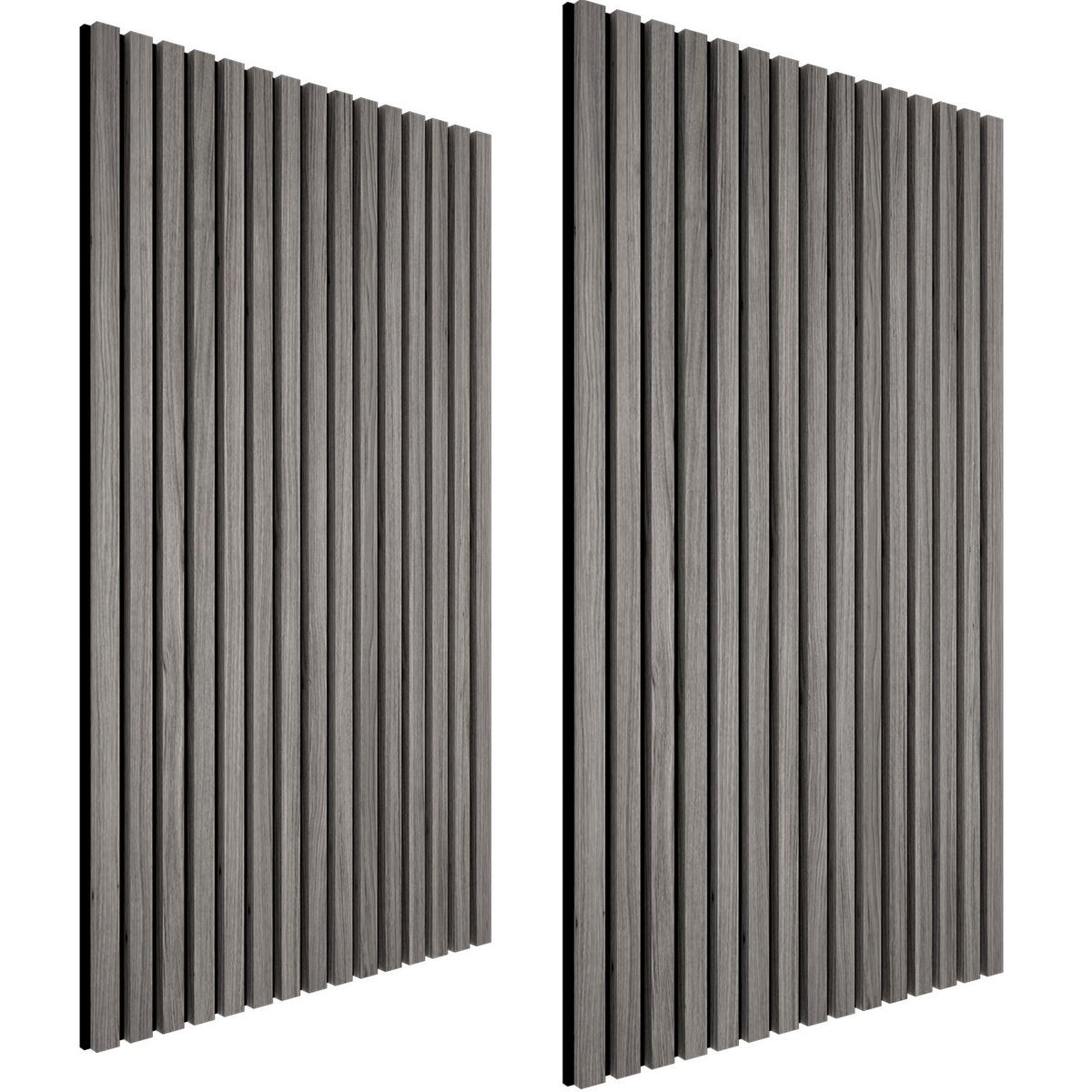 AKUSTIKPANEELE 2er Set Sonic Wall,je 60 x 120 x 2,1 cm, Größe flexibel anpassbar,Eiche hellgrau - Eichefarben/Hellgrau, Holz (60/120/120cm) - tectake