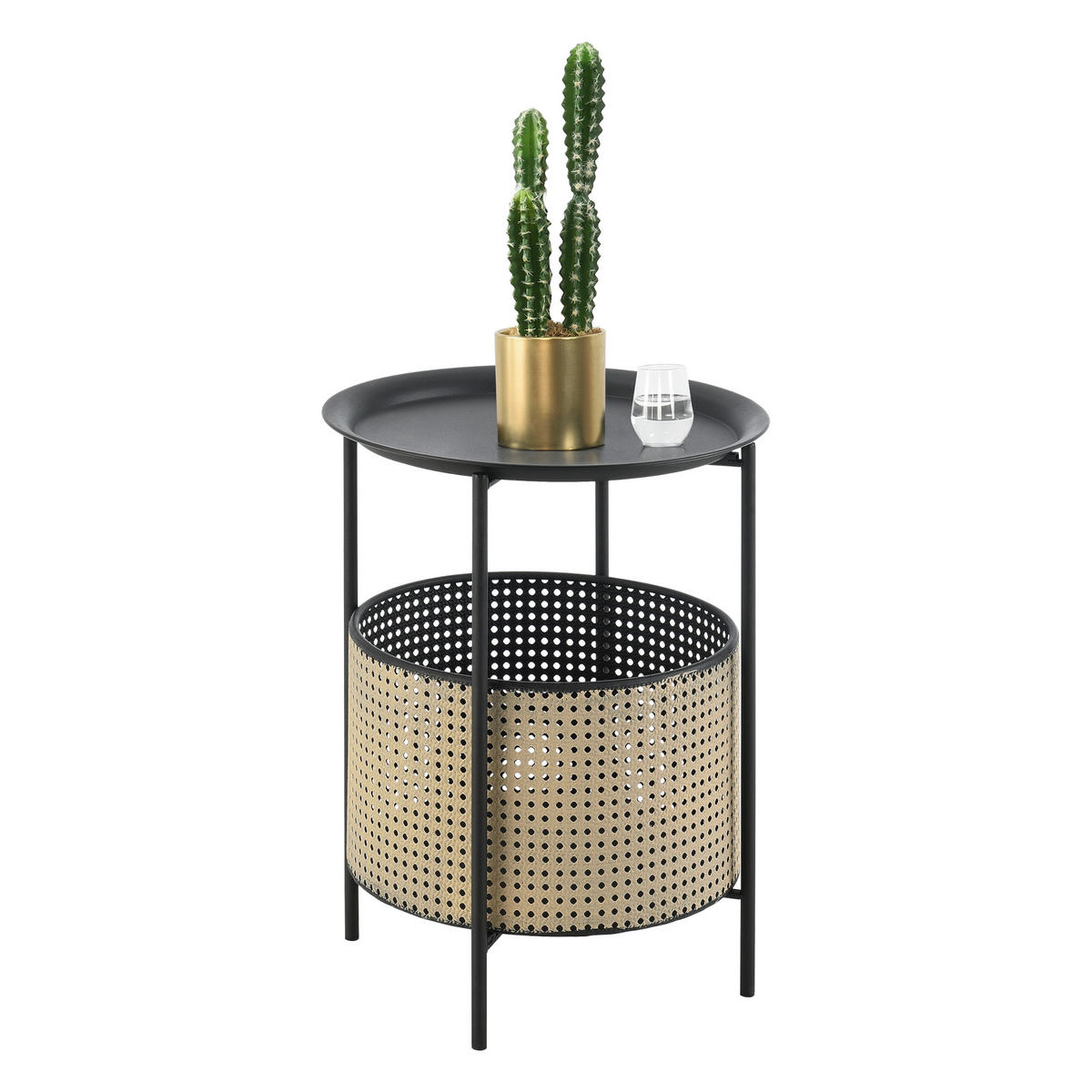 BEISTELLTISCH Beaumont - Schwarz, Metall (35/35/45cm) - [en.casa]