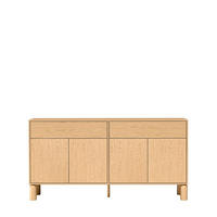 KOMMODE SABBIA 180/91,6/40,6cm mit 2 Schubladen 4 Türen Eichefarben - Eichefarben, Holzwerkstoff (180/91.6/40.6cm) - MASSENO