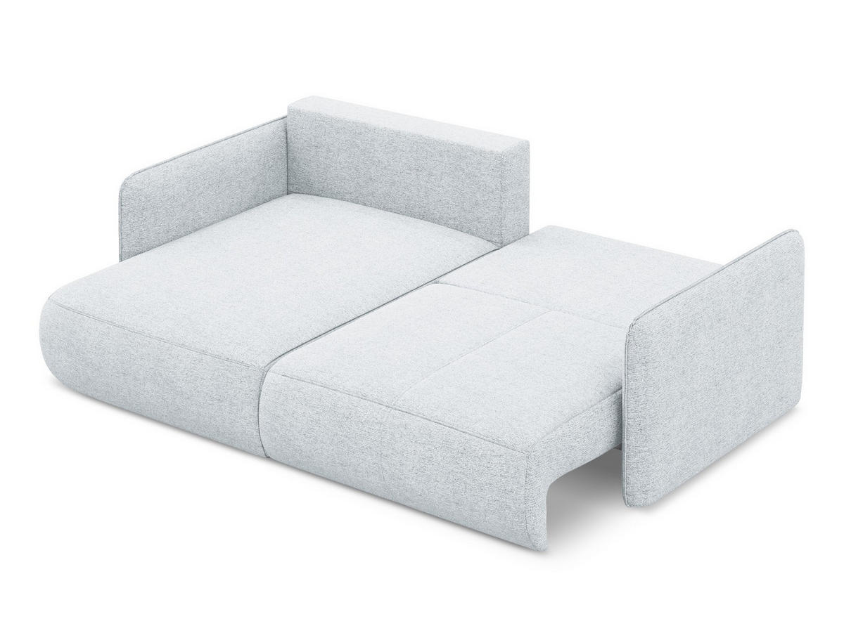 ECKSOFA mit Schlaffunktion Chenille Stoff Blau - Blau/Schwarz, Kunststoff/Textil (148/207cm) - Makamii