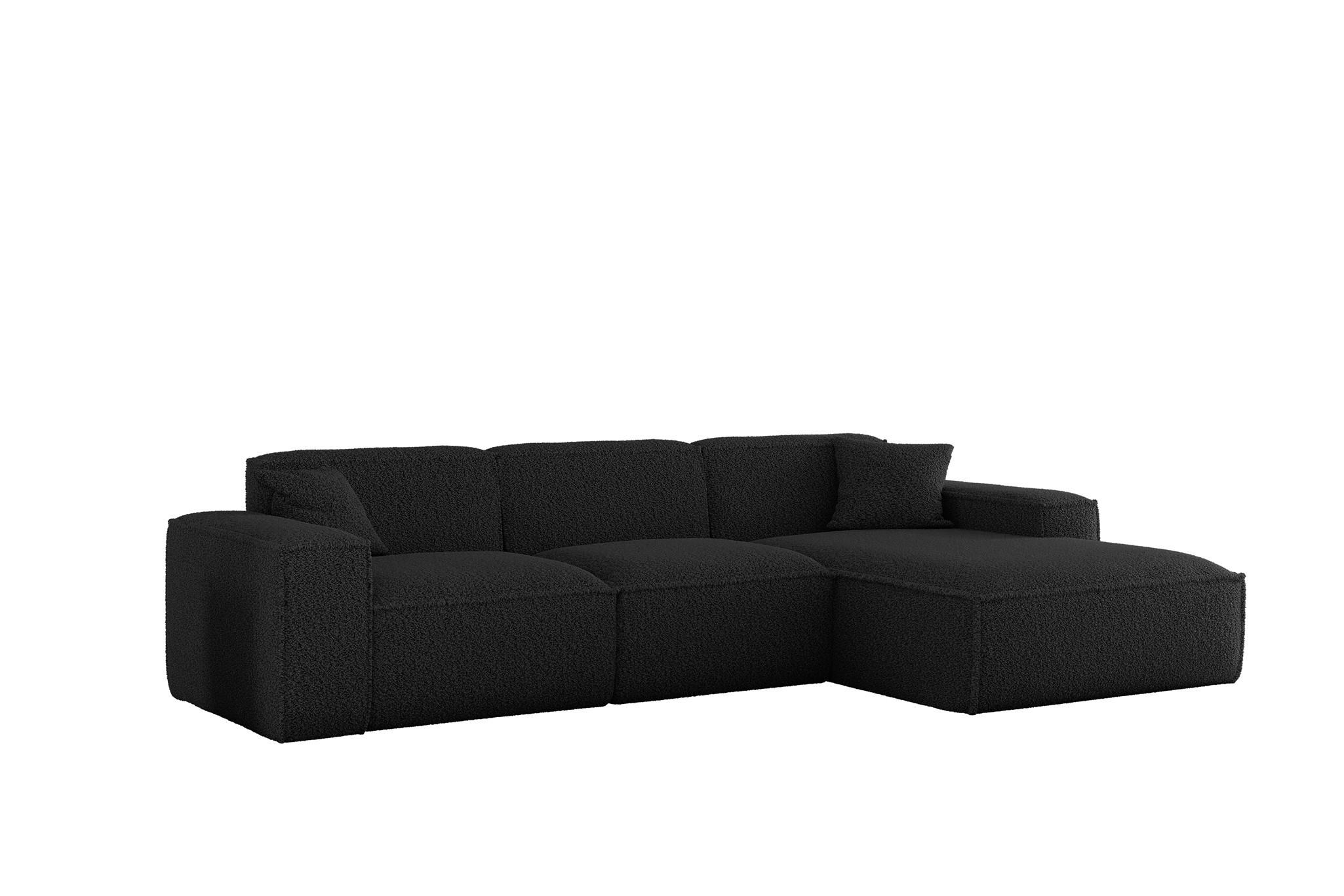 ECKSOFA Celes Premium In Sven - Schwarz, Holzwerkstoff/Textil (266/165cm) - Fun Möbel