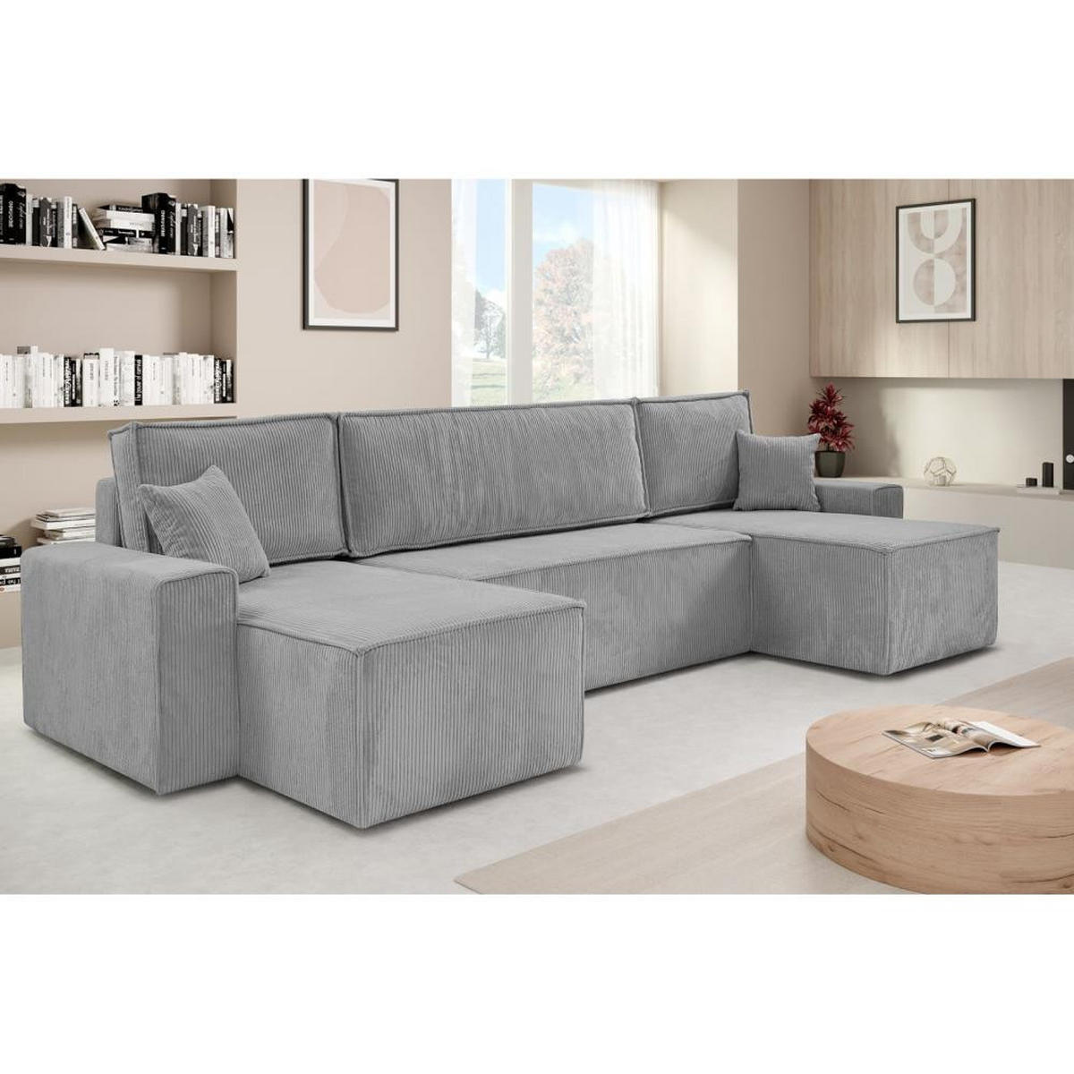 SEDACÍ SOUPRAVA Hektor U s funkcí spaní, světle šedá - černá/světle šedá, textil/plast (318/94/152cm) - Beautysofa