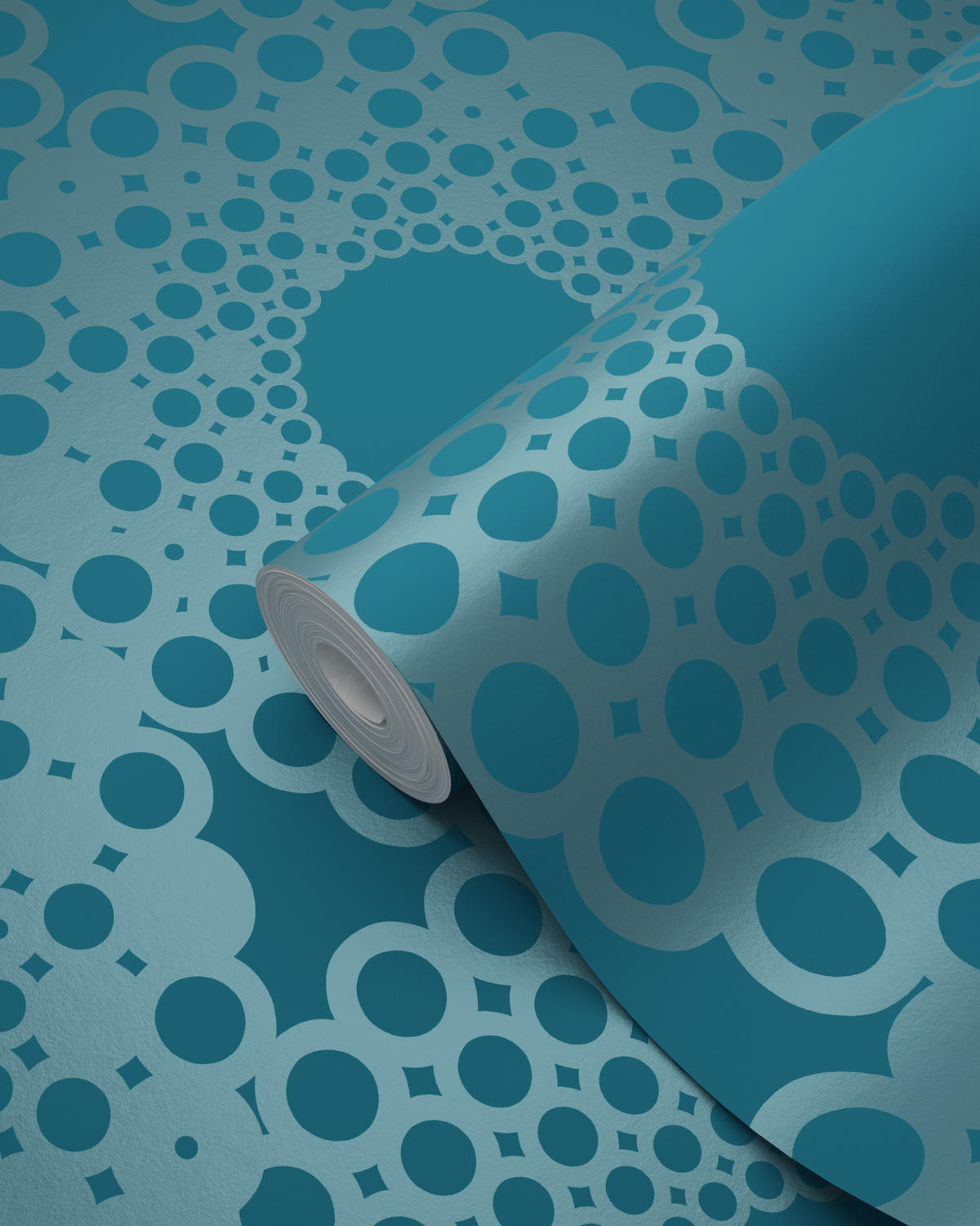 TAPETE grafische Form 53 cm x 10.05 m - Blau, Papier (53/1000cm) - Origin Wallcoverings