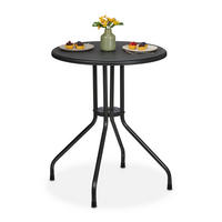 GARTENTISCH - Schwarz, Kunststoff/Metall (60/60/73cm) - Relaxdays