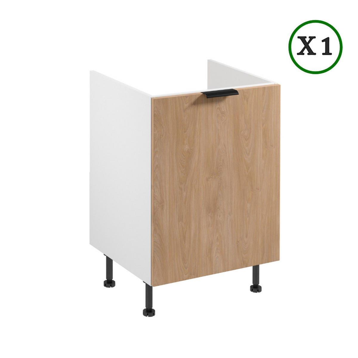 ECKKÜCHE 360 cm - Sorento K41-M360 - in Weiß/Sonoma Eiche - Schwarz/Weiß, Holz/Holzwerkstoff (360/247/220cm)