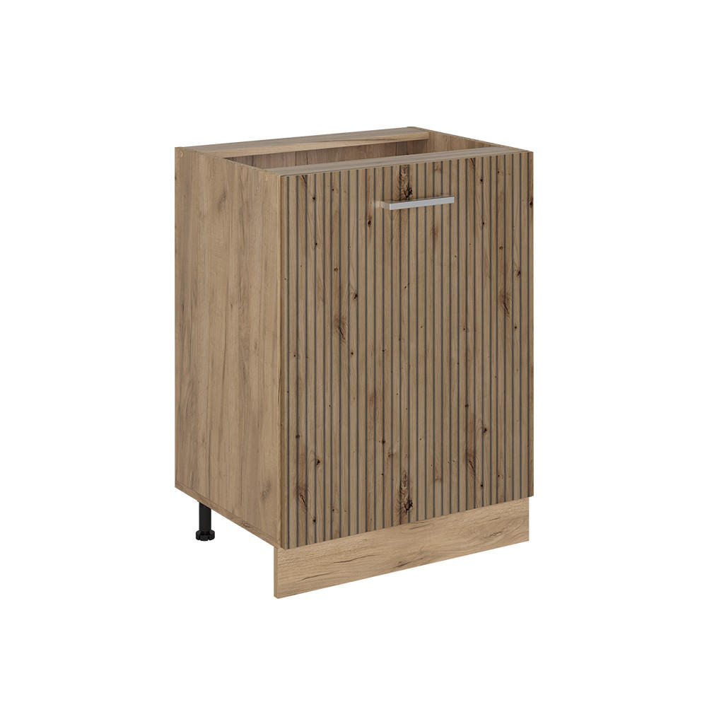SPODNÍ SKŘÍŇKA KUCHYŇSKÉ LINKY R-Line, Řemeslný dub/Zlatý mocný dub, 60 cm s 1 dveřmi bez pracovní desky - dub artisan/barva dubu, kompozitní dřevo (60/81.6/46cm) - Vicco
