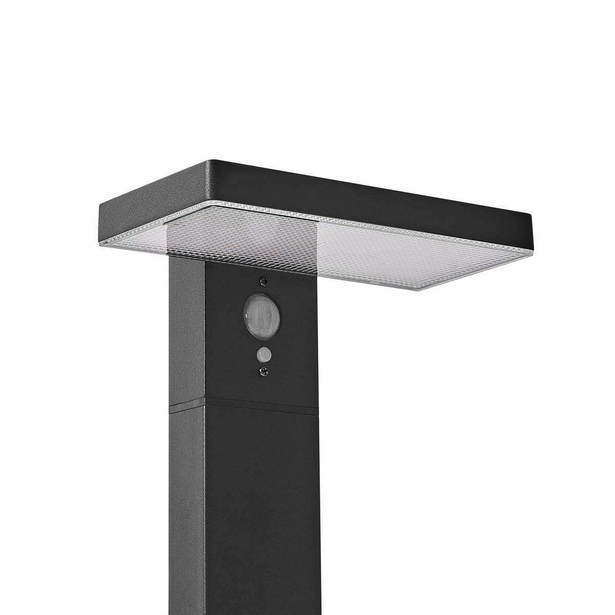 SOLAR-LED-POLLERLEUCHTE Schwarz Poplar - Schwarz, Metall (19/19/50cm) - Beliani