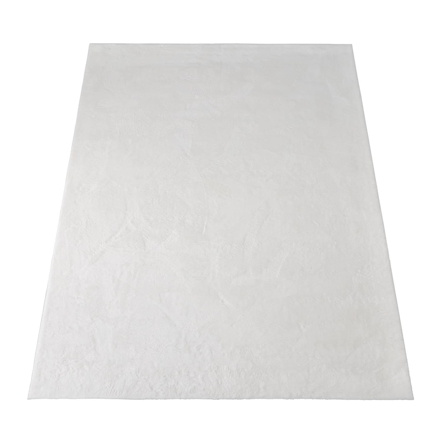 TEPPICH Kurzflor waschbar Einfarbig Wohnzimmer schmutzabweisend Weiß Rechteckig 140x200 - Weiß, Textil (140/200cm) - KADIMA DESIGN