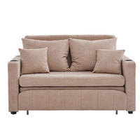SCHLAFSOFA ausziehbar ca. 139 x 83 x 58 cm Chenille Khaki - Braun, Holzwerkstoff (139/83/73cm) - Meubliv