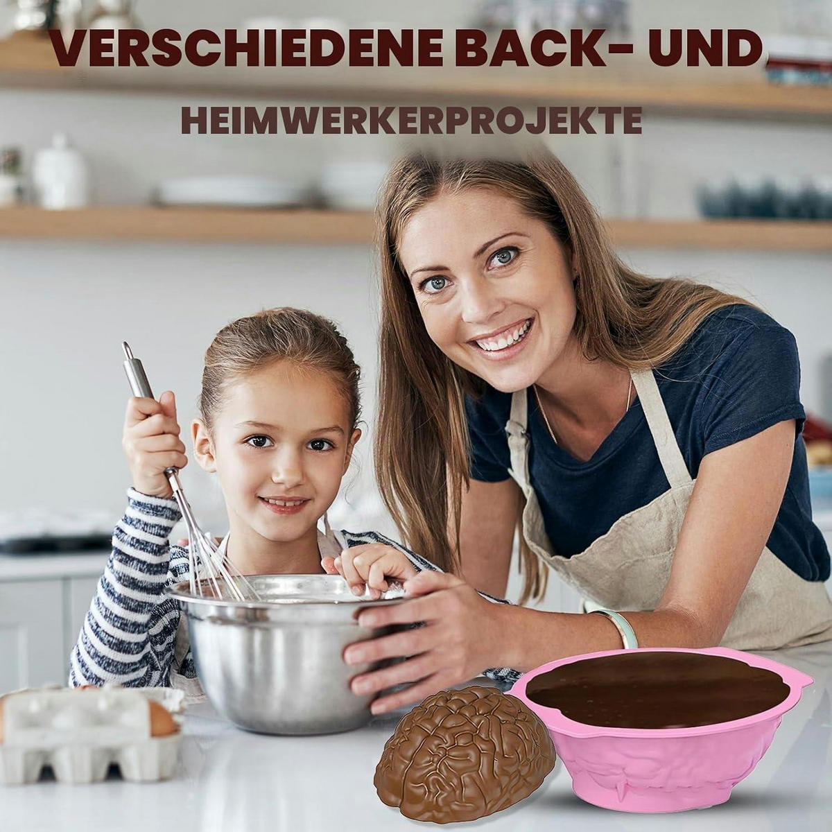 SILIKONFORM Gehirn Halloween Puddingform - Orange, Kunststoff
