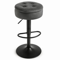 BARHOCKER 60,5–79,5 cm höhenverstellbar mit Stauraum und 360°-Drehfunktion - Dunkelgrau, Metall (39/79.5/39cm) - MIVRAY