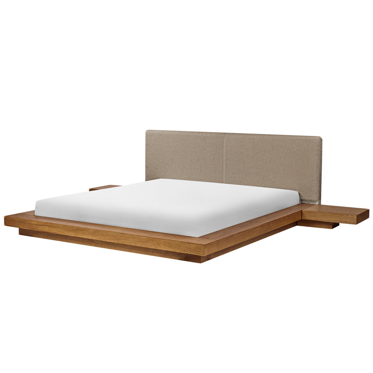 BETT mit Lattenrost 180/200 cm MDF-Platte Hellbraun Zen - Hellbraun, Holz (180/200cm) - Beliani