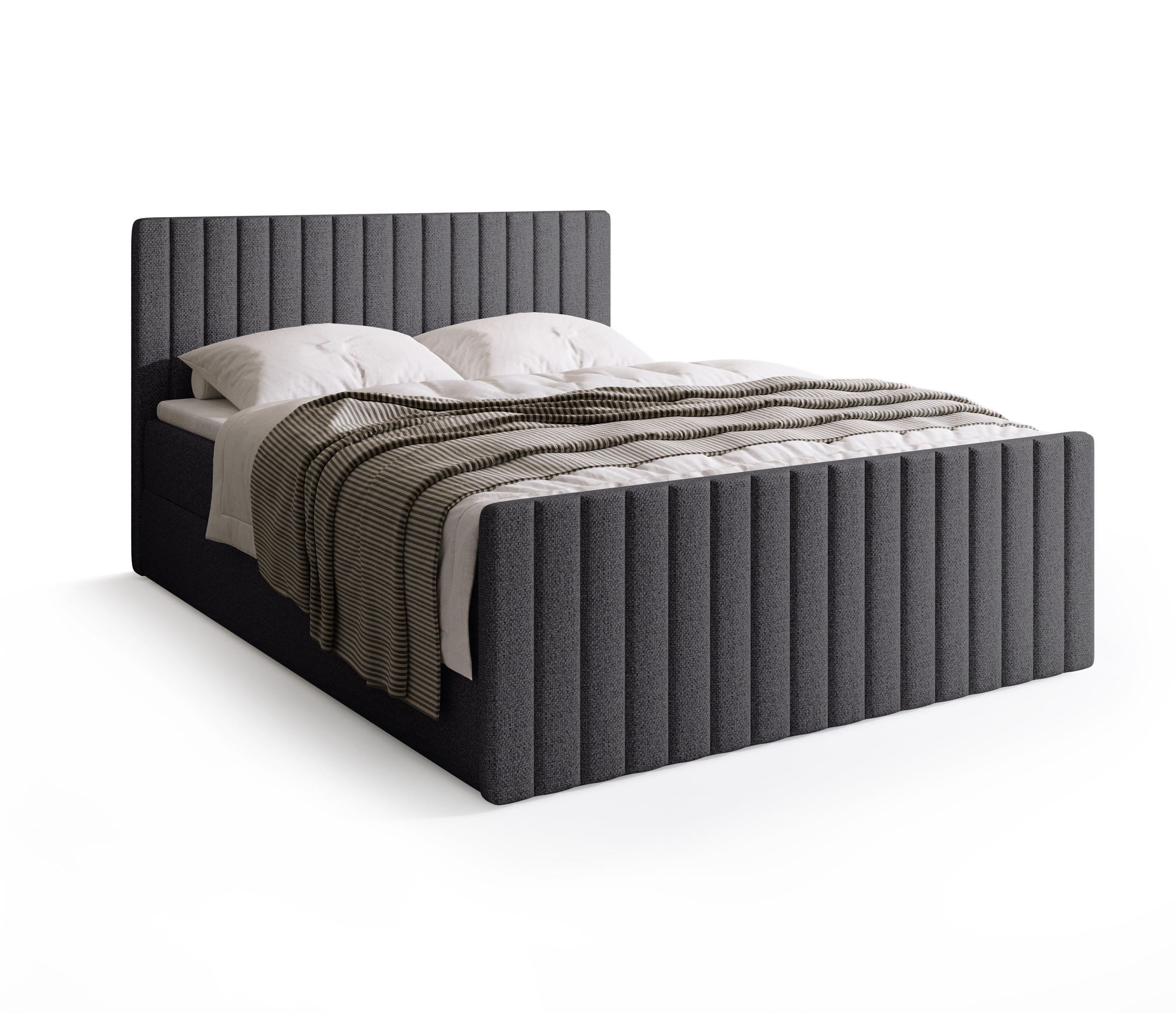 BOXSPRINGBETT Dream Duo mit Topper 180/200 Grau - Grau, Kunststoff (180/200cm) - Bromarkt