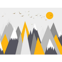 FOTOTAPETE Berglandschaft 375 x 270 cm - Grau, Papier (375/270cm) - Sanders & Sanders