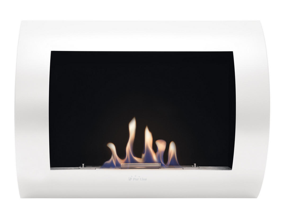 BIOETHANOL-KAMIN Weiß Wandmodell inklusive 1 L Brennblock - Weiß, Metall (60/45/14cm) - Purline