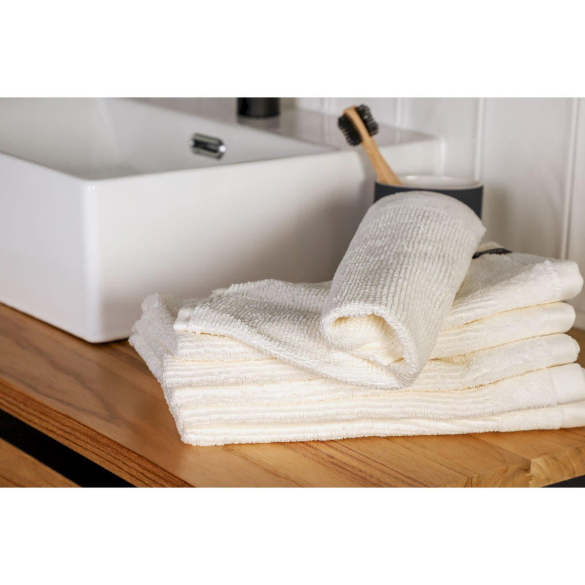 GÄSTEHANDTUCH SENSE-6 - Weiß, Textil (30/50cm) - Schöner Wohnen
