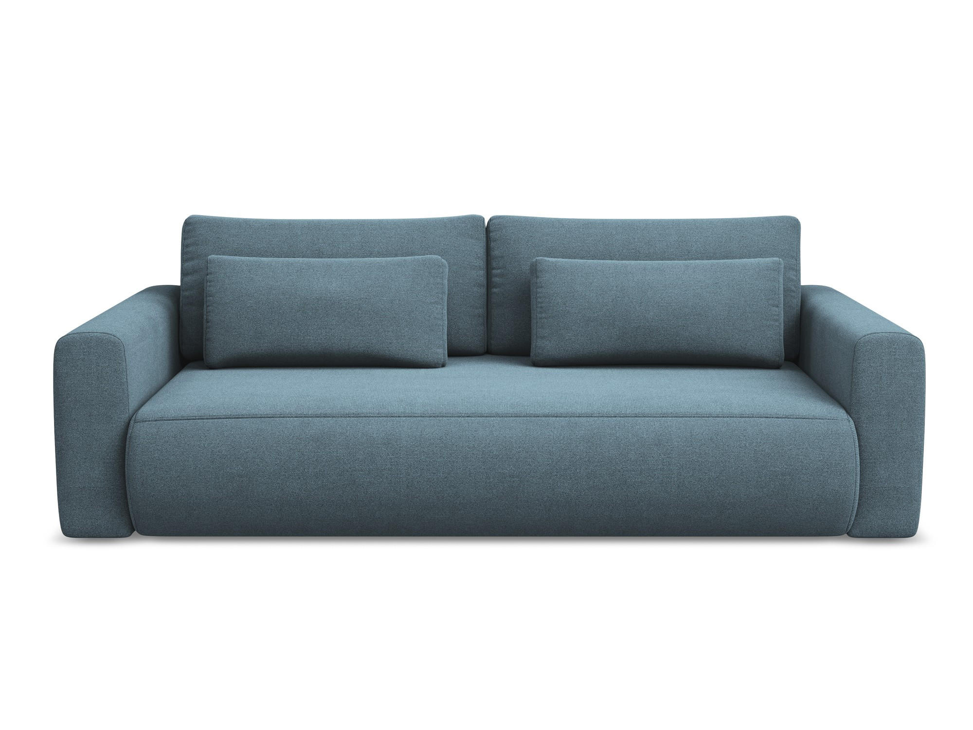 3-SITZER SOFA mit Schlaffunktion Strukturstoff Stoff Blau - Blau/Schwarz, Kunststoff/Textil (238/82/105cm) - Makamii