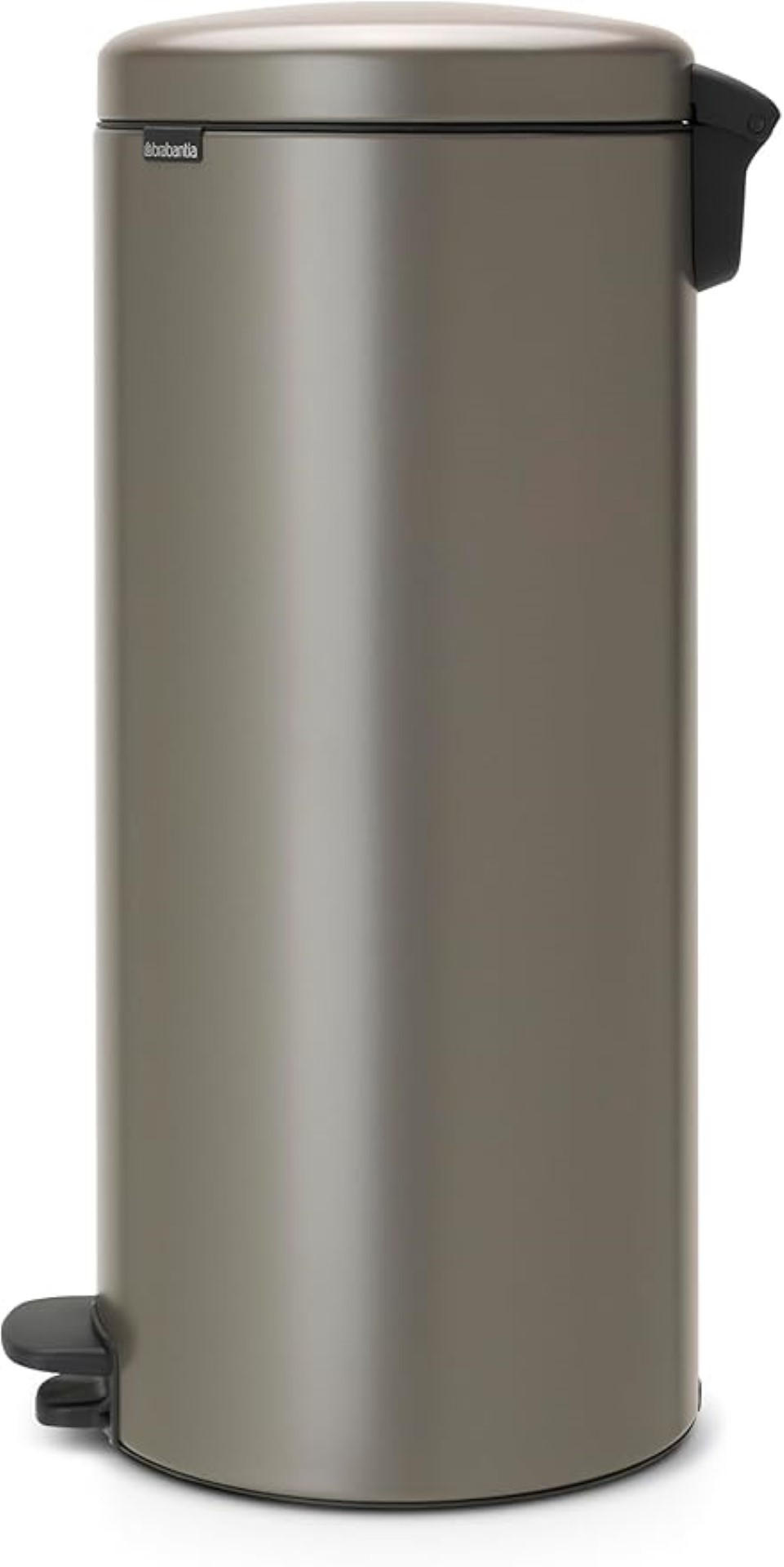 MÜLLEIMER klassisch Mit Soft Verschluss 30 Liter 67,9 x 29,3 x 38 cm Metall Platin - Grau, Metall (29.3/67.9/38cm) - PROREGAL