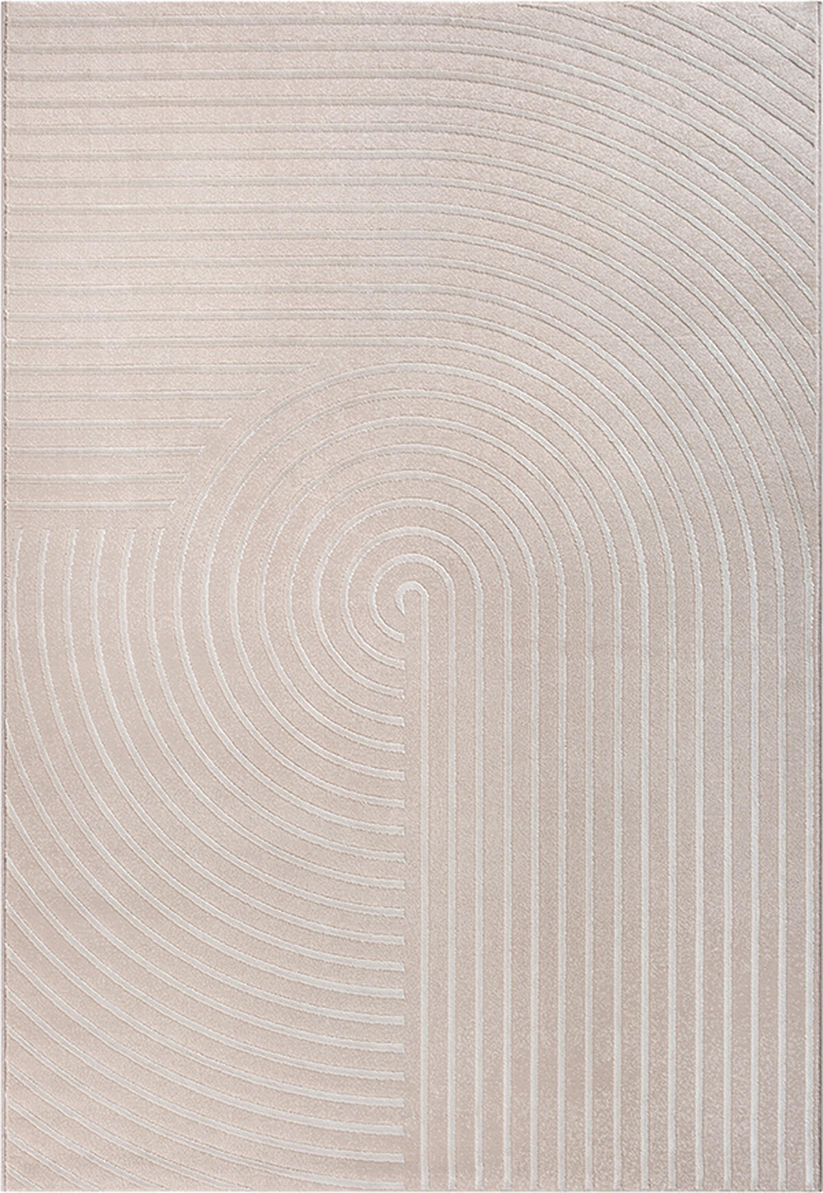 KURZFLORTEPPICH Geometrisch ERESMA Polyester Beige 240 x 340 cm - Beige, Textil (240/340cm) - KADIMA DESIGN