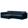 ECKSOFA mit Longchair - Blau/Schwarz, Kunststoff/Textil (290/183cm) - home24