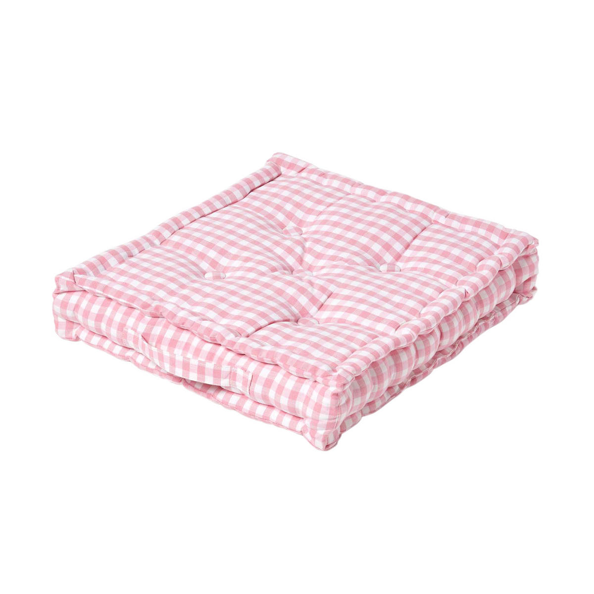SITZKISSEN rosa kariert 40/40/8 cm – Bodenkissen Vichy-Karo - Rosa, Textil (40/40/8cm) - Homescapes